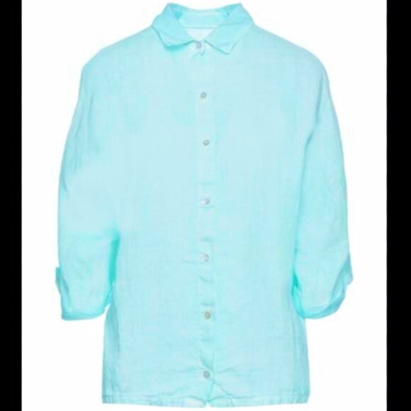 Brand New 120% Lino Women's Button-Down Long-Sleeve Shirt - Picture 1 of 5